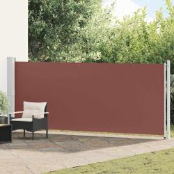 Auvent lat&eacute;ral r&eacute;tractable marron pour la terrasse, 614 &times; 160 cm
