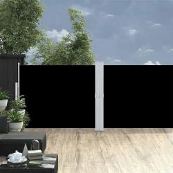 Auvent lat&eacute;ral r&eacute;tractable de patio 140x1200 cm Noir
