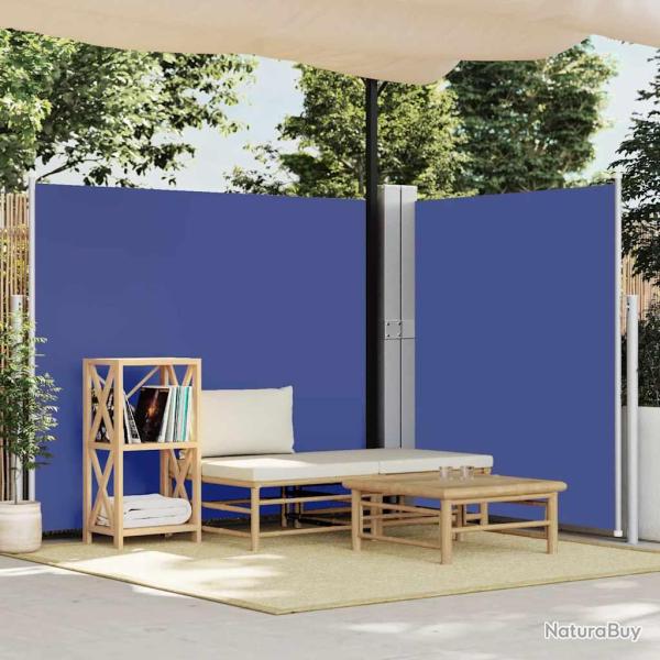 Auvent lat�ral r�tractable de patio 170x1200 cm Bleu