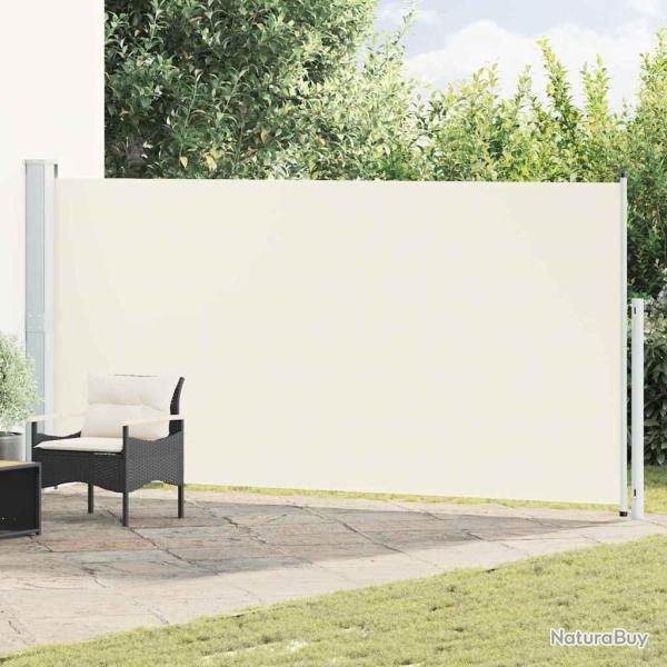Auvent lat�ral r�tractable pour terrasse, cr�me, 180 � 514 cm