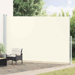 Auvent lat&eacute;ral r&eacute;tractable pour terrasse, cr&egrave;me, 220 &times; 514 cm