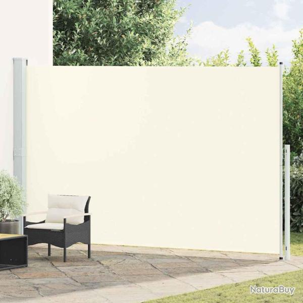 Auvent lat�ral r�tractable de patio 220x500 cm Cr�me
