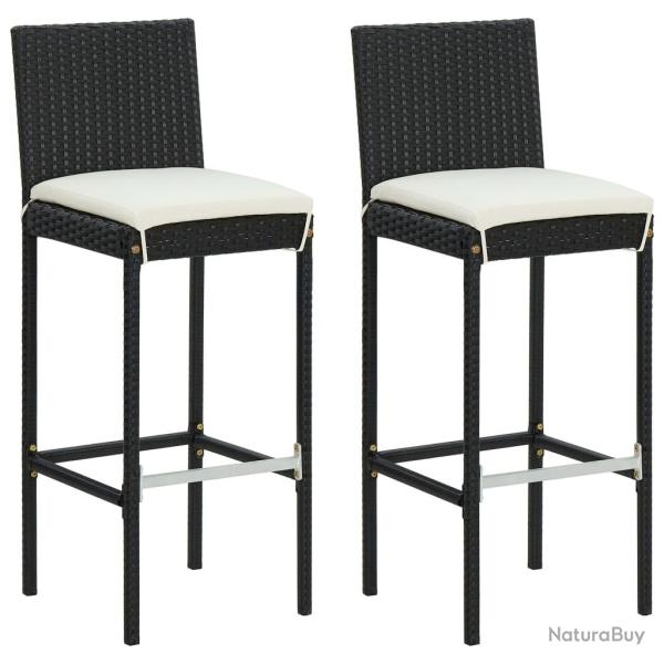 Tabourets de bar de et coussins lot de 2 r�sine tress�e
