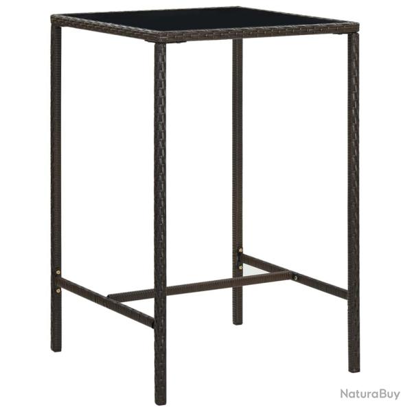 Table de bar de Marron 70x70x110 cm R�sine tress�e verre
