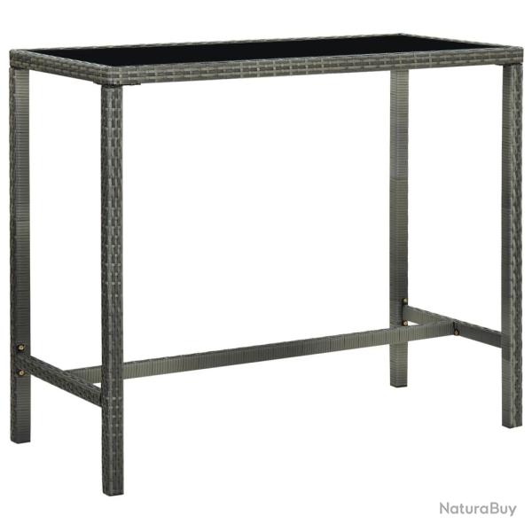 Table bar de Gris 130x60x110 cm R�sine tress�e et verre