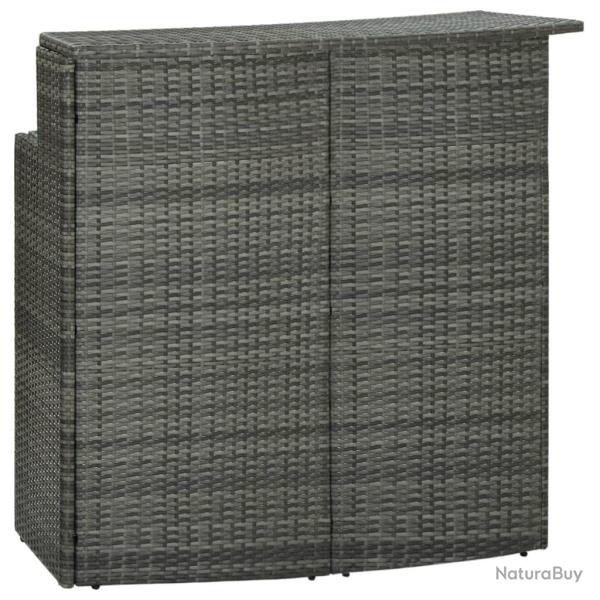 Table de bar de Gris 120x55x110 cm R�sine tress�e