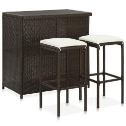 Ensemble de bar 3 pcs R&eacute;sine tress&eacute;e Marron