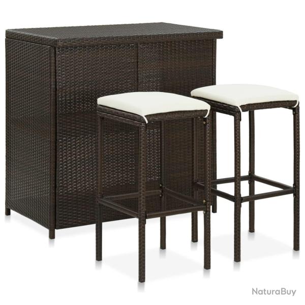 Ensemble de bar 3 pcs R�sine tress�e Marron
