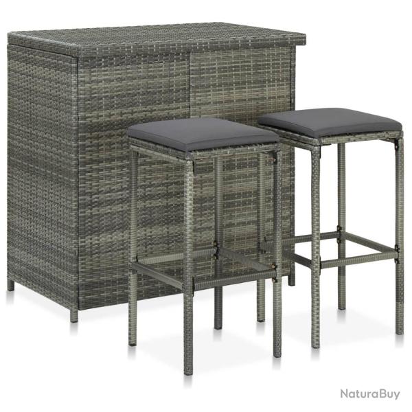 Ensemble de bar 3 pcs R�sine tress�e Gris