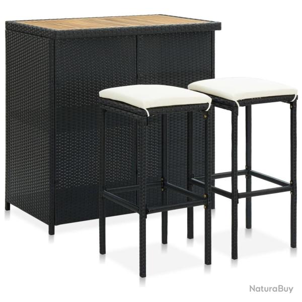 Ensemble de bar 3 pcs R�sine tress�e Noir