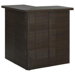 Table d'angle de bar Marron 100x50x105 cm R&eacute;sine tress&eacute;e