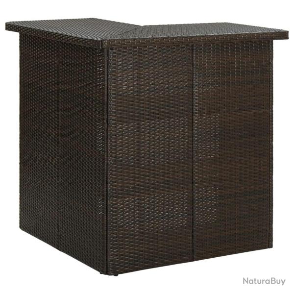 Table d'angle de bar Marron 100x50x105 cm R�sine tress�e