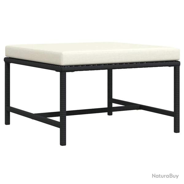 Repose-pied sectionnel avec coussin Noir R�sine tress�e
