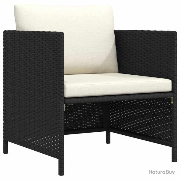Canap� de avec coussins Noir R�sine tress�e