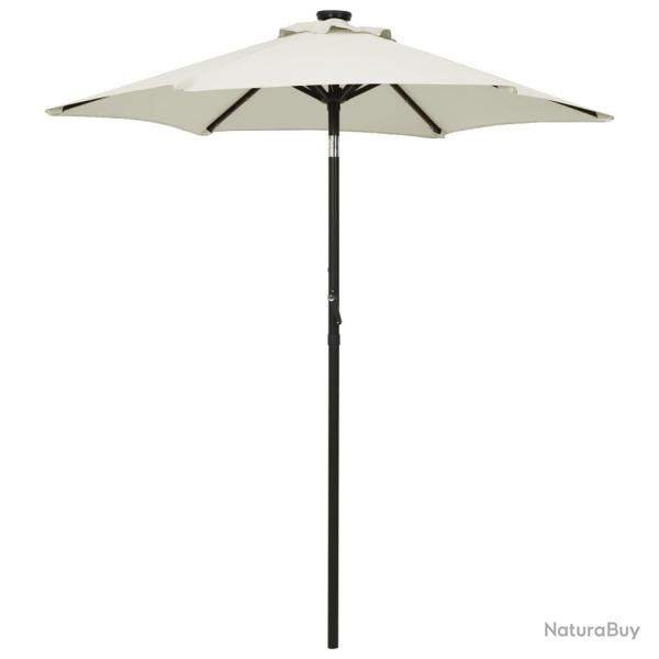 Parasol avec lumi�res LED sable 200x211 cm aluminium