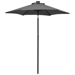 Parasol de avec lumi&egrave;res LED anthracite aluminium