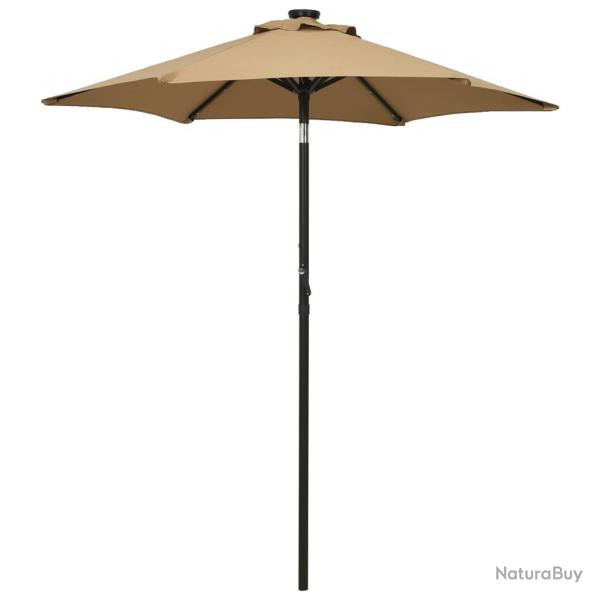 Parasol de avec lumi�res LED taupe 200x211 cm aluminium