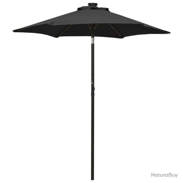 Parasol de avec lumi�res LED noir 200x211 cm aluminium
