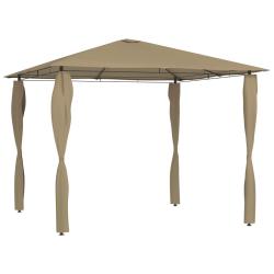 Belv&eacute;d&egrave;re avec rev&ecirc;tement de poteaux 3x3x2,6 m Taupe 160 g/m&sup2;