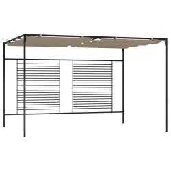 Belv&eacute;d&egrave;re avec auvent r&eacute;tractable 3x4x2,3 m Taupe 180 g/m&sup2;