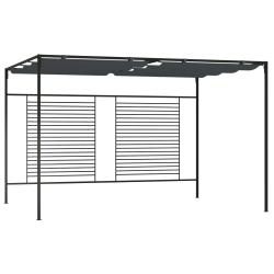 Belv&eacute;d&egrave;re avec auvent r&eacute;tractable 4x3x2,3 m Anthracite 180 g/m&sup2;