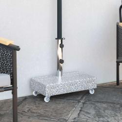 Socle pour parasol, en granit, gris clair, 45 &times; 25 &times; 8,3 cm