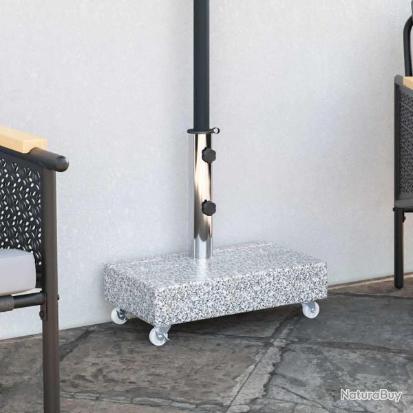 Socle pour parasol, en granit, gris clair, 45 � 25 � 8,3 cm
