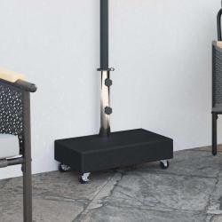 Socle de parasol en granite noir, pour la terrasse, 45 &times; 25 &times; 8 cm