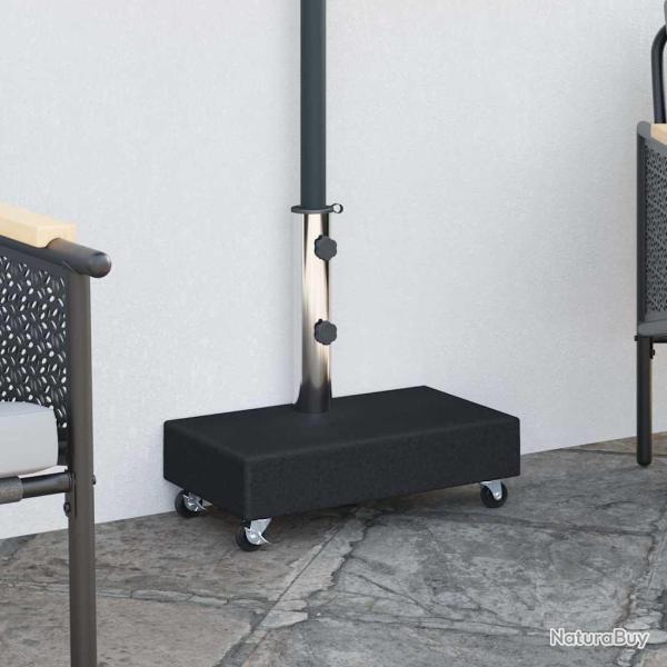 Socle de parasol en granite noir, pour la terrasse, 45 � 25 � 8 cm