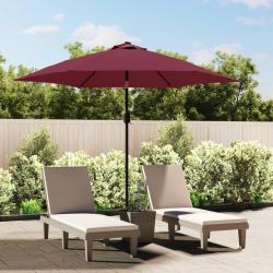 Parasol de avec m&acirc;t en m&eacute;tal rouge bordeaux 300 cm