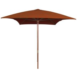 Parasol de avec m&acirc;t en bois terre cuite 200x300 cm