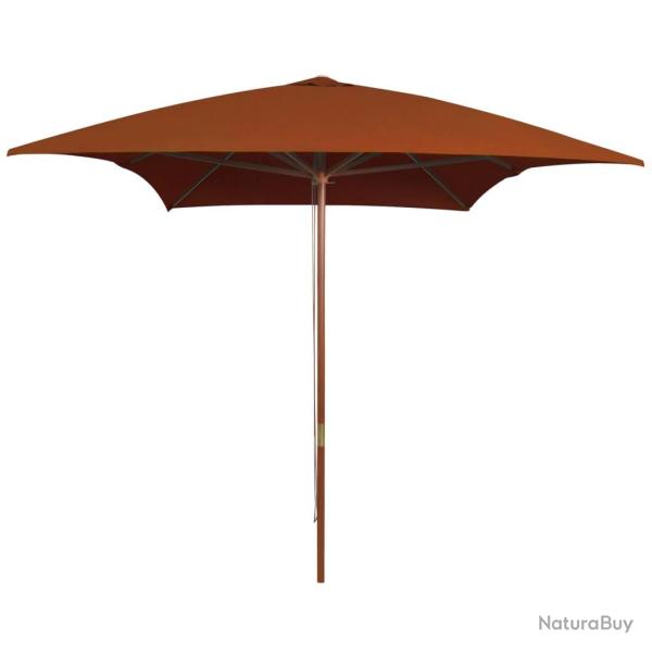 Parasol de avec m�t en bois terre cuite 200x300 cm