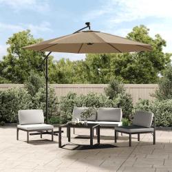 Tissu de remplacement pour parasol d&eacute;port&eacute; taupe 300 cm