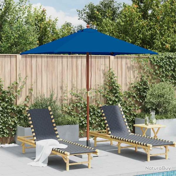 Parasol de avec m�t en bois bleu 150x200 cm