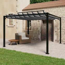 Tonnelle avec toit &agrave; persienne 3x3 m Anthracite Tissu aluminium