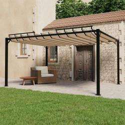 Tonnelle avec toit &agrave; persienne 3x4 m Taupe Tissu et aluminium