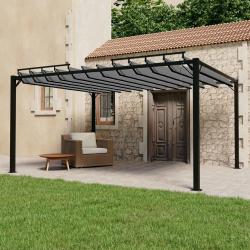 Tonnelle avec toit &agrave; persienne 3x4 m Anthracite Tissu aluminium