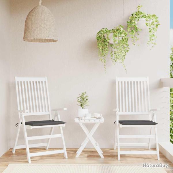 Coussins de chaise de lot de 2 anthracite 40x40x4 cm