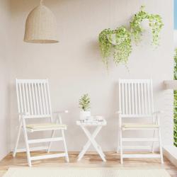 Coussins de chaise lot de 2 cr&egrave;me 40x40x4cm tissu oxford