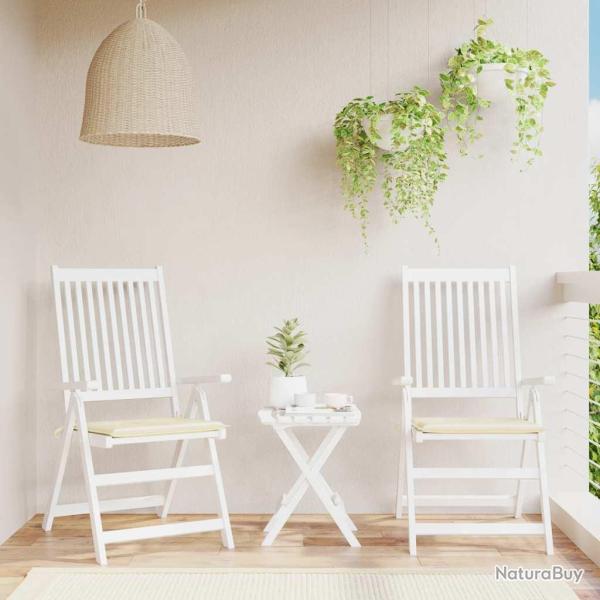 Coussins de chaise lot de 2 cr�me 40x40x4cm tissu oxford