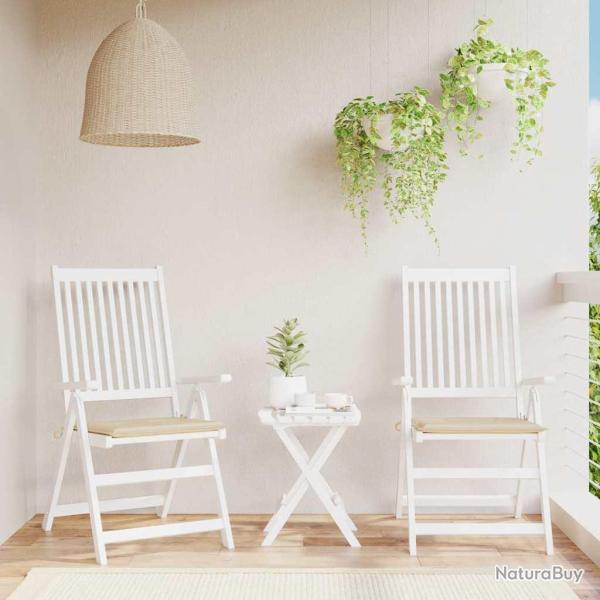 Coussins de chaise lot de 2 beige 40x40x4cm tissu oxford