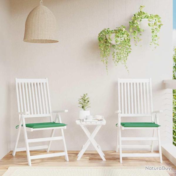 Coussins de chaise lot de 2 vert 40x40x4 cm tissu oxford