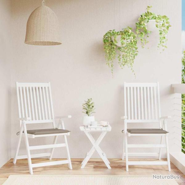 Coussins de chaise lot de 2 taupe 40x40x4cm tissu oxford