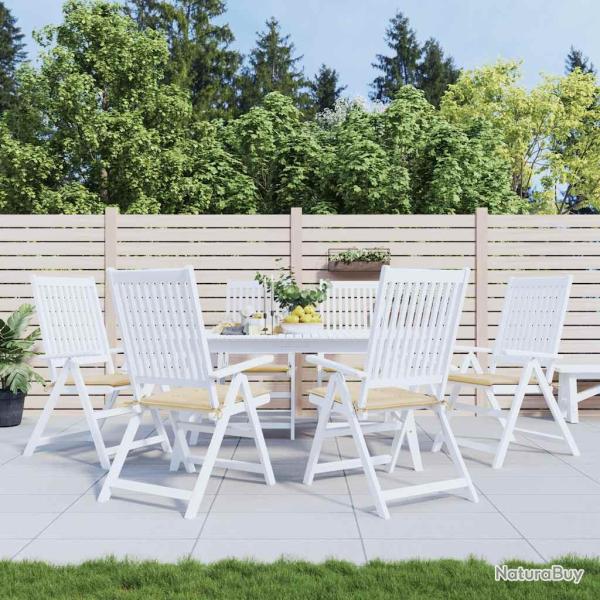 Coussins de chaise lot de 6 beige 50x50x4cm tissu oxford