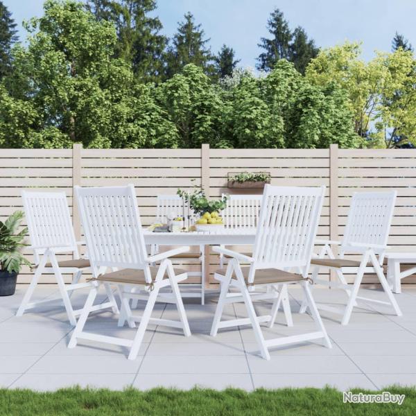 Coussins de chaise lot de 6 taupe 50x50x4cm tissu oxford
