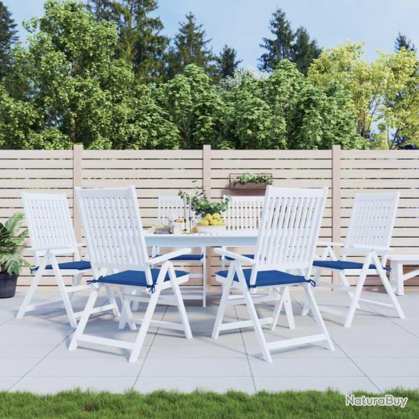 Coussins de chaise de lot de 6 bleu royal 50x50x4 cm