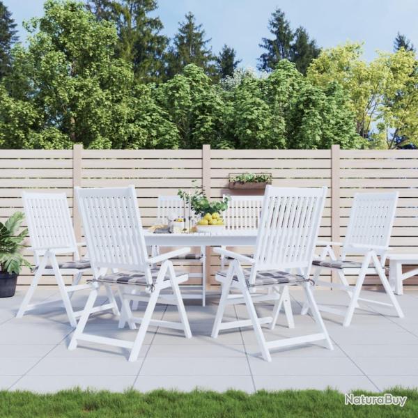Coussins de chaise de lot de 6 carreaux gris 50x50x4 cm