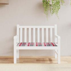 Coussin de banc de motif &agrave; carreaux rouges 120x50x3 cm