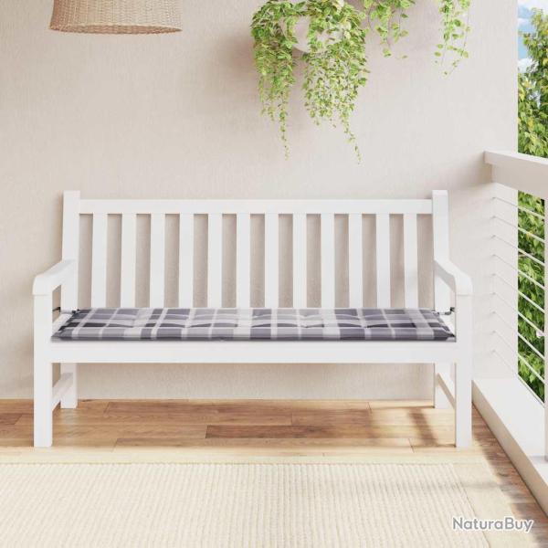 Coussin de banc de motif � carreaux gris 150x50x4 cm