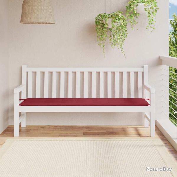 Coussin de banc de rouge bordeaux 180x50x3 cm
